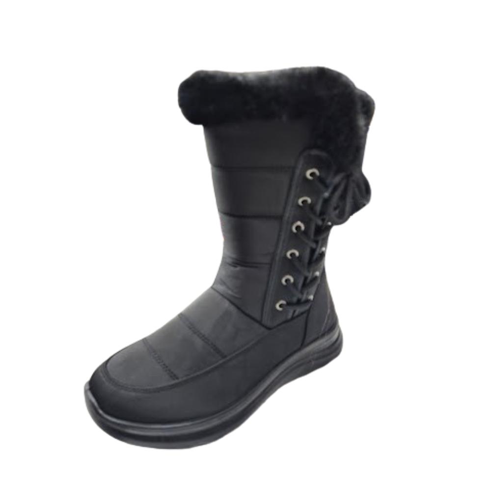 BOTA DE NIEVE IMPERMEABLE MUJER NEGRO - 1