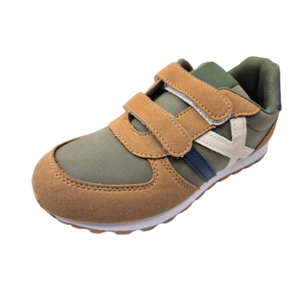 ZAPATILLA DEPORTIVA NIÑO VELCRO CAMEL - 1