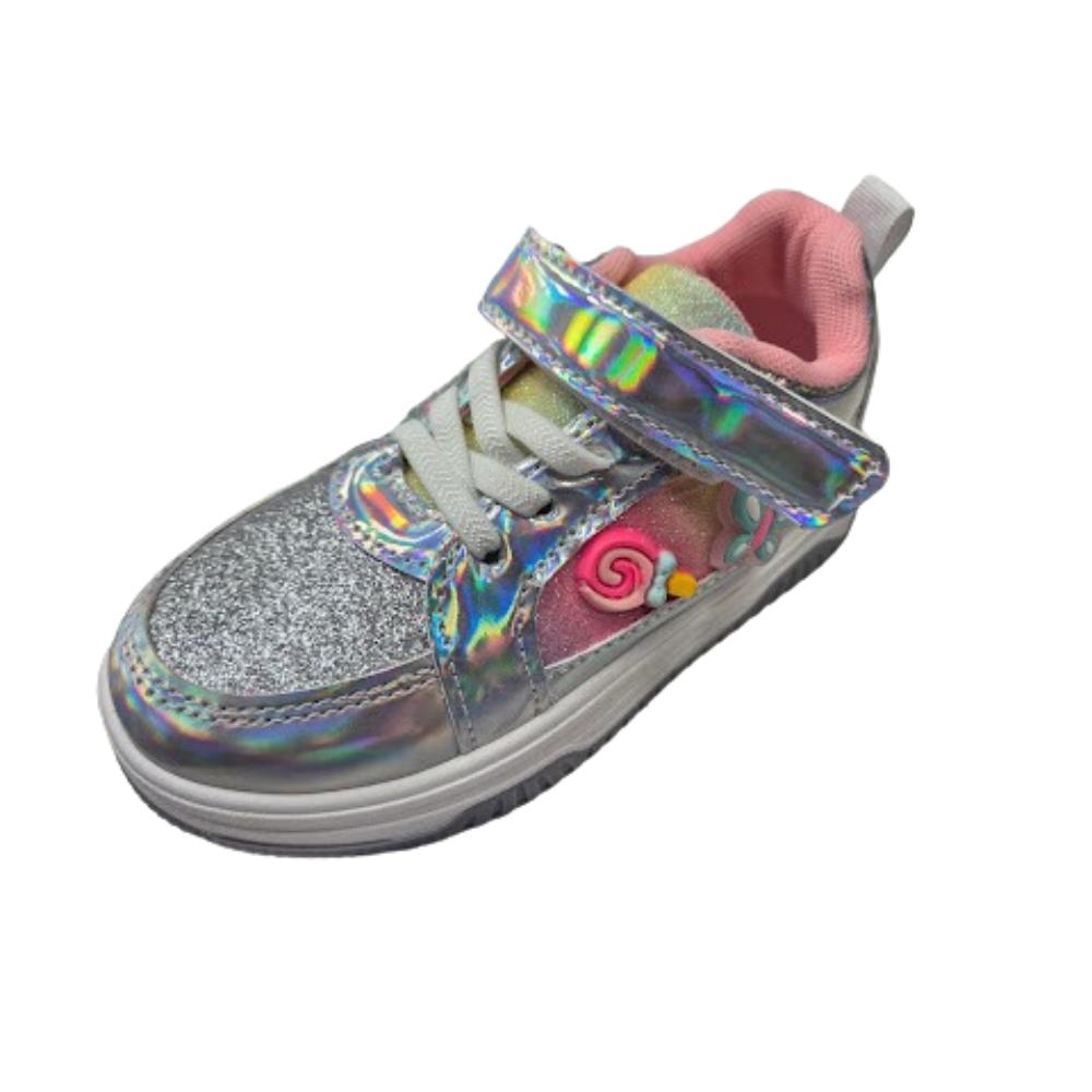 ZAPATILLA DEPORTIVA BRILLANTE NIÑA PLATEADO - 1
