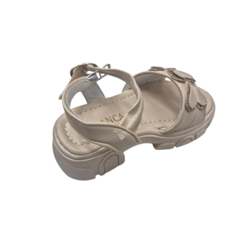 SANDALIA BRILLANTE NIÑA BEIGE - 2