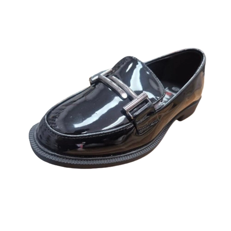 MOCASIN NIÑO CHAROL NEGRO - 1