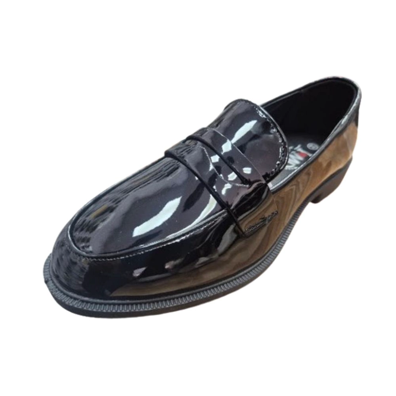 MOCASIN NIÑO CHAROL NEGRO - 1