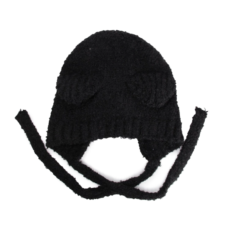 GORRO INVIERNO PELUDO CON OREJAS TIPO OSO ABRIGADO SUAVE - 2