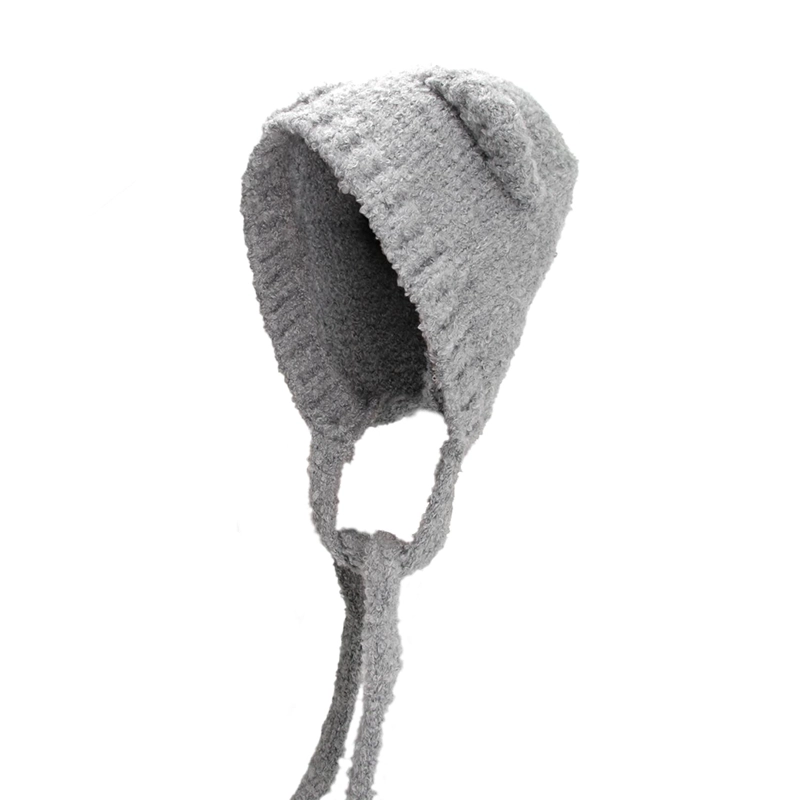 GORRO INVIERNO PELUDO CON OREJAS TIPO OSO ABRIGADO SUAVE - 2