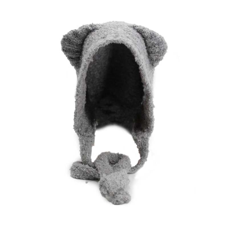 GORRO INVIERNO PELUDO CON OREJAS TIPO OSO ABRIGADO SUAVE - 3