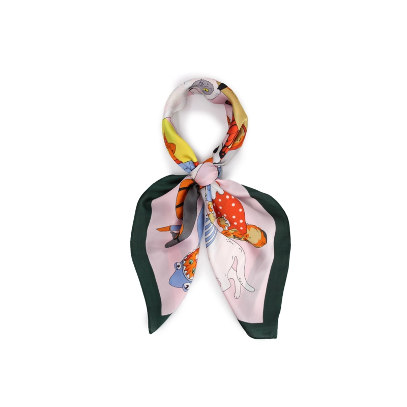 PAÑUELO PARA MUJER GATITOS CORTO 70X70 216 - 1