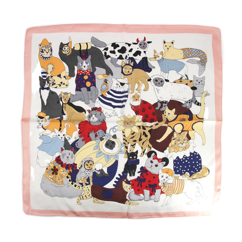 PAÑUELO PARA MUJER GATITOS CORTO 70X70 216 - 2