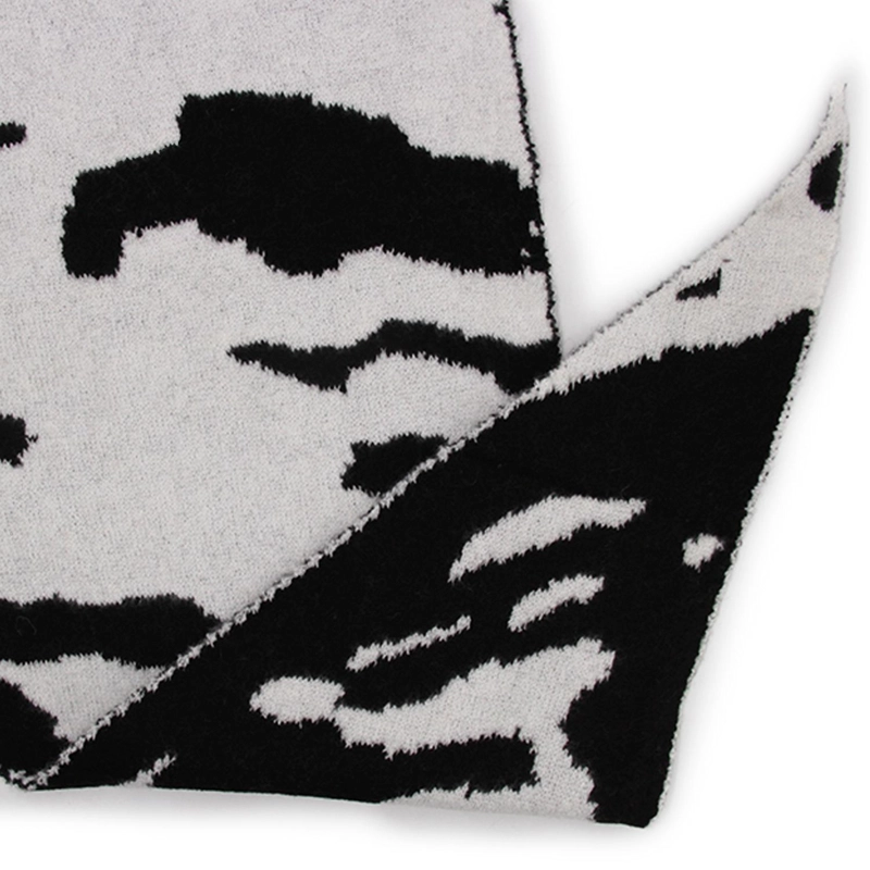 BUFANDA / CHAL TRIANGULAR MUJER TEJIDA ESTAMPADO VACA - 6