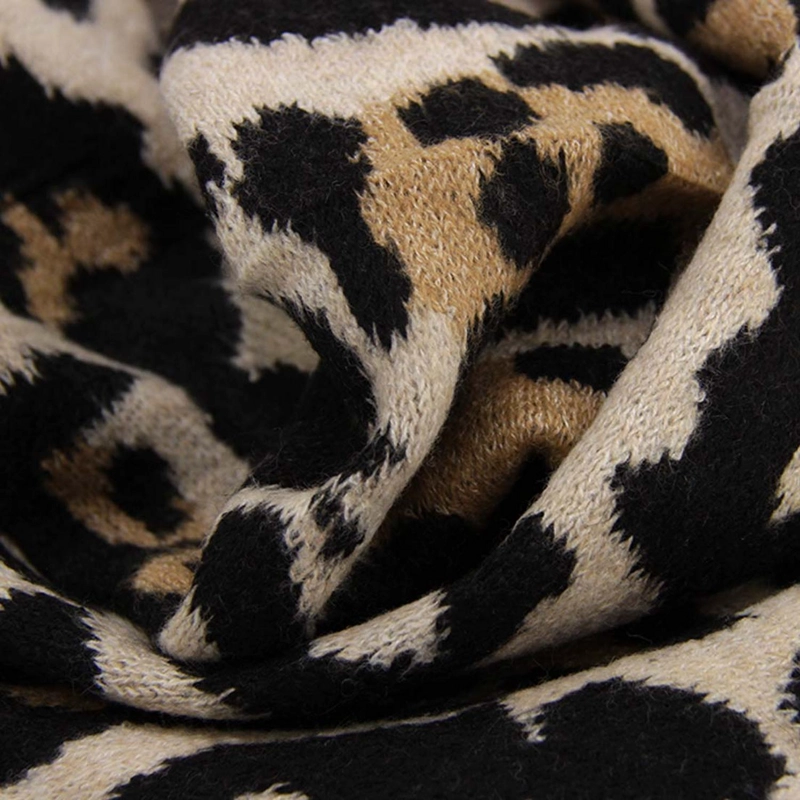BUFANDA / CHAL TRIANGULAR MUJER TEJIDA ANIMAL PRINT INVIERNO - 3