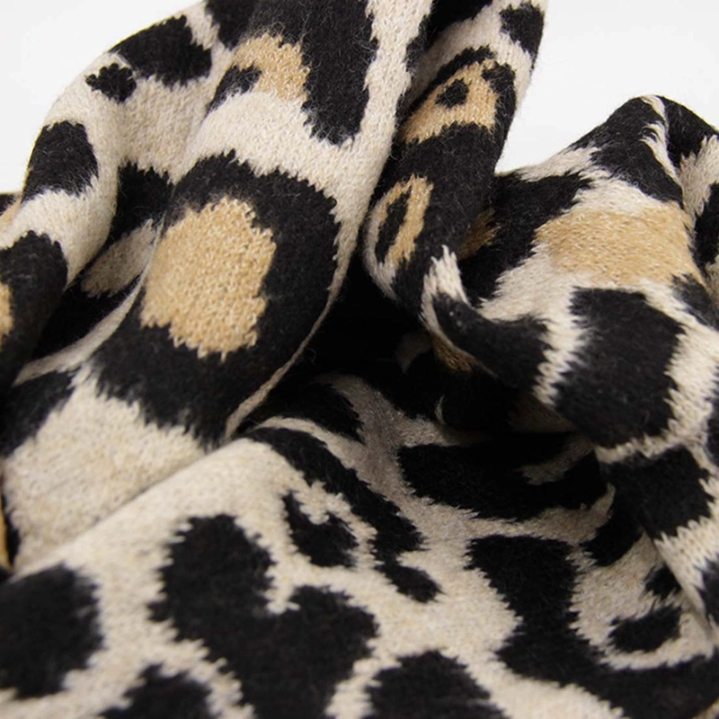 BUFANDA / CHAL TRIANGULAR MUJER TEJIDA ANIMAL PRINT INVIERNO - 6