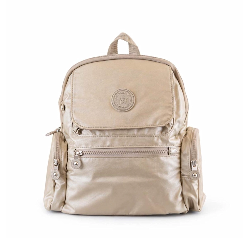 MOCHILA MUJER NYLON MEDIANA URBANA CON BOLSILLOS TAMAÑO TALLA UNICA - 1