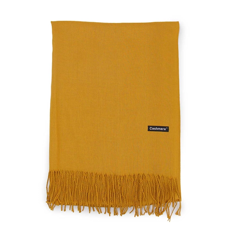 BUFANDA TIPO CASHMERE MUJER UNISEX EXTRA GRANDE CON FLECOS 200 G - 1