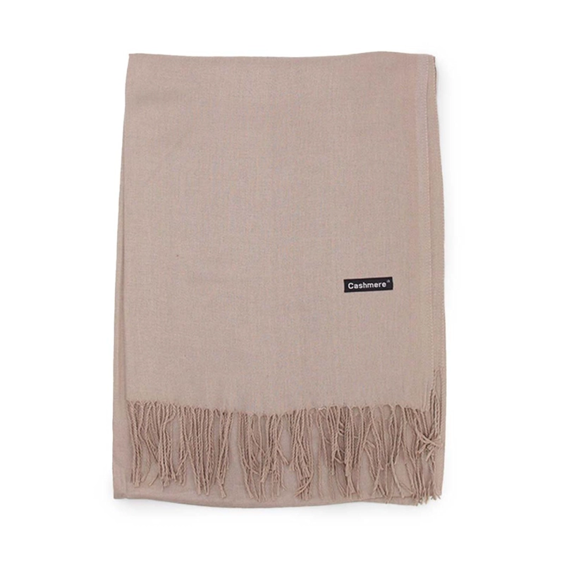 BUFANDA TIPO CASHMERE MUJER UNISEX EXTRA GRANDE CON FLECOS 200 G - 1