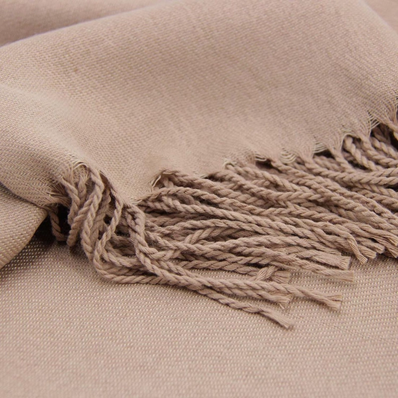BUFANDA TIPO CASHMERE MUJER UNISEX EXTRA GRANDE CON FLECOS 200 G - 2