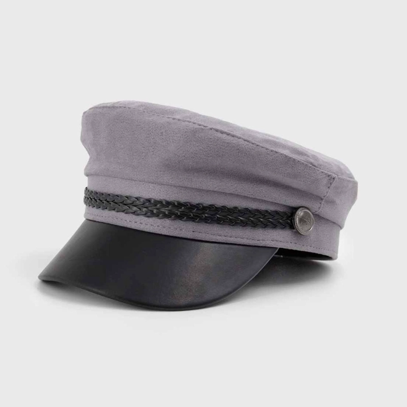 BOINA MILITAR GAMUZA CON VISERA CUERINA AJUSTABLE 58 CM - 1