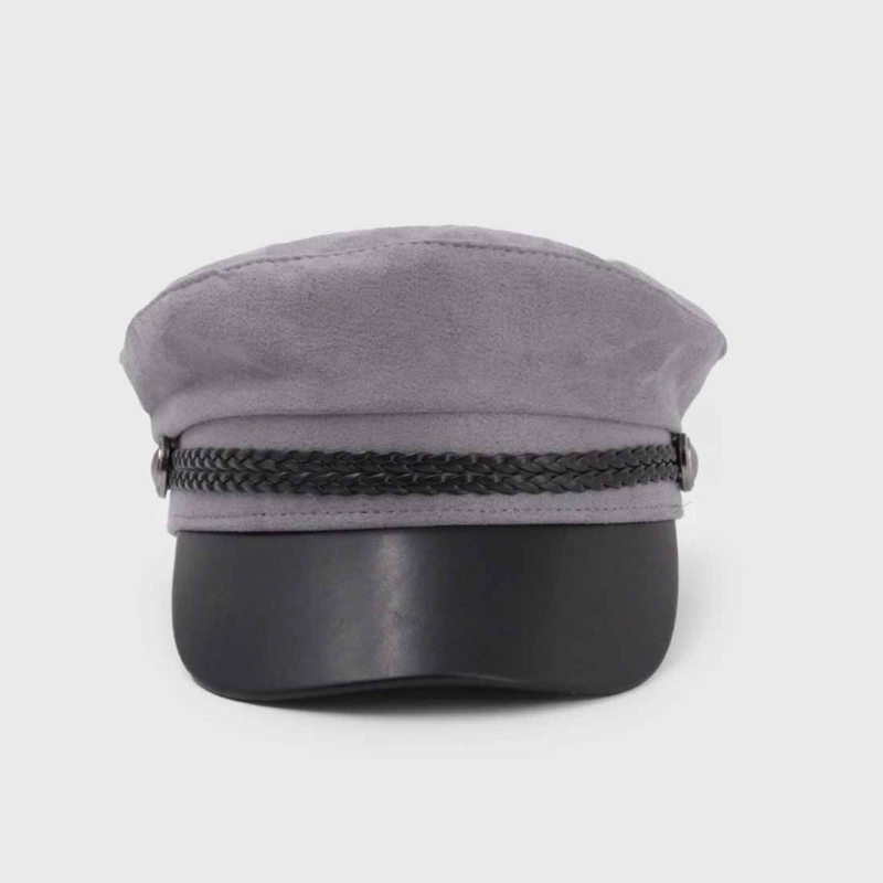 BOINA MILITAR GAMUZA CON VISERA CUERINA AJUSTABLE 58 CM - 2
