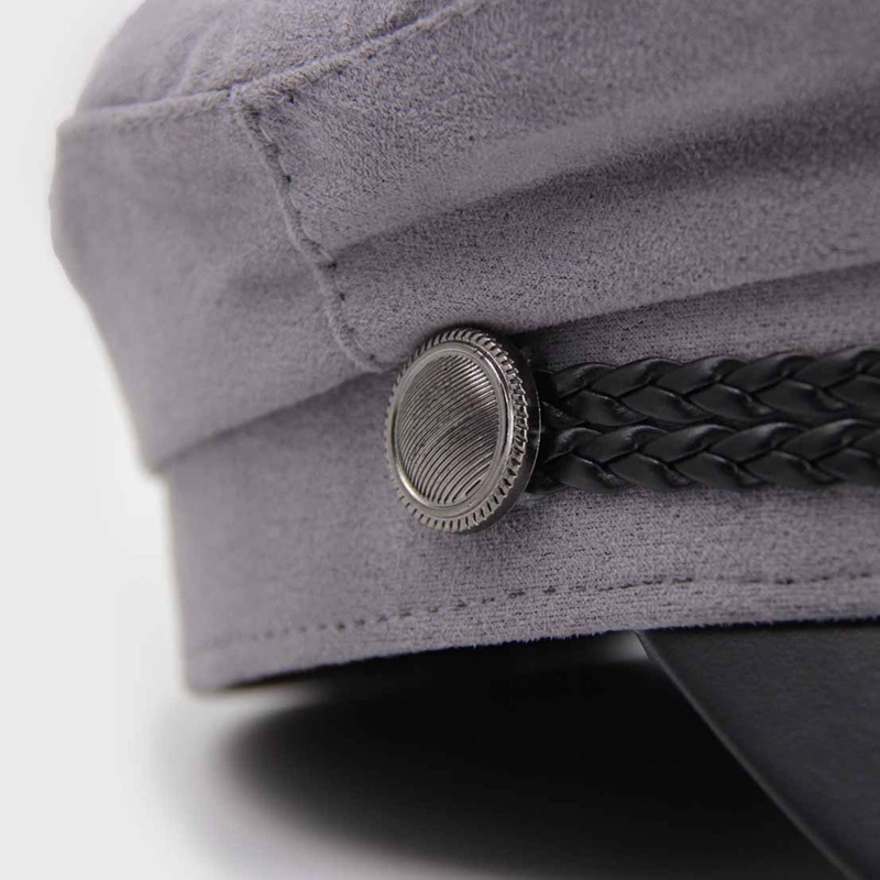 BOINA MILITAR GAMUZA CON VISERA CUERINA AJUSTABLE 58 CM - 4