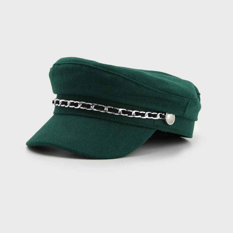 BOINA MILITAR DE PAÑO CON CADENA AJUSTABLE 58 CM UNISEX - 1