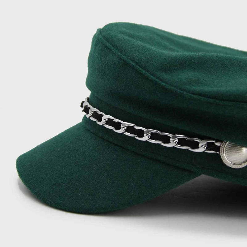 BOINA MILITAR DE PAÑO CON CADENA AJUSTABLE 58 CM UNISEX - 6
