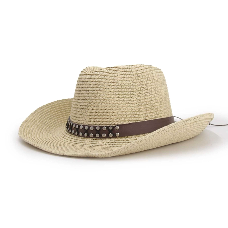 SOMBRERO VAQUERO COWBOY RAFIA CINTA CON TACHAS - PLAYA-FESTIVALES-MODA - 2