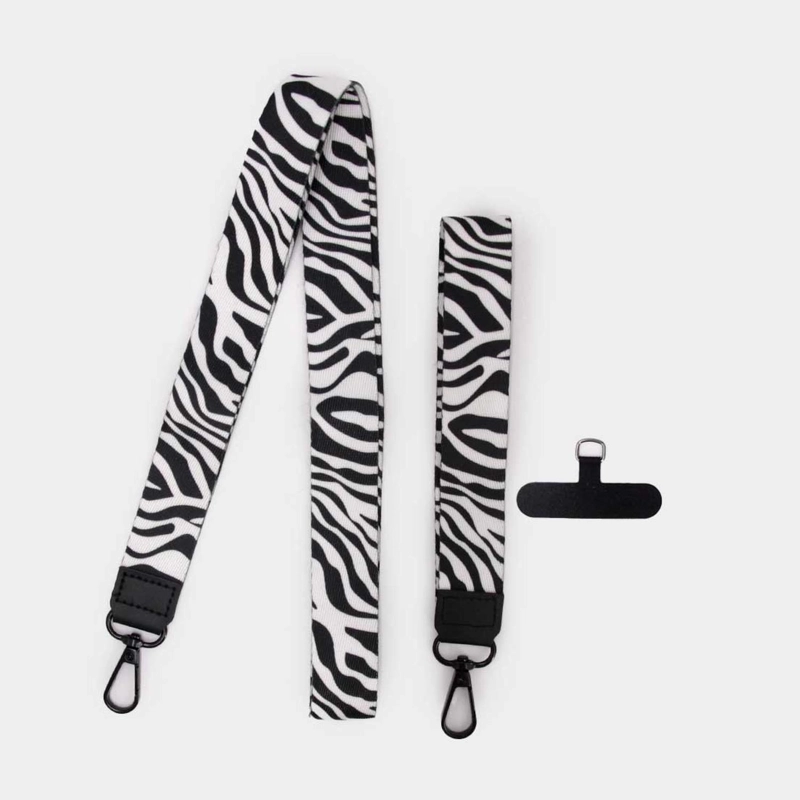 STRAP LANYARD PARA CELULAR- LLAVES - CREDENCIALES PRINT DE CEBRA TAMAÑO TALLA UNICA - 1