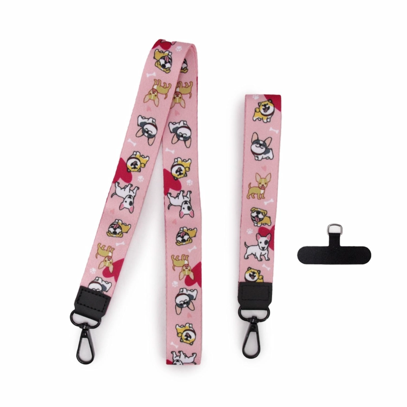 STRAP LANYARD PARA CELULAR- LLAVES - CREDENCIALES PRINT PERRITOS TAMAÑO TALLA UNICA - 1