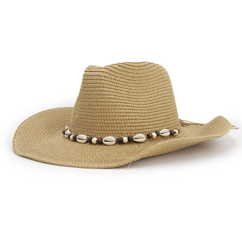 SOMBRERO VAQUERO COWBOY RAFIA CINTA CONCHITAS DE MAR - PLAYA- PLAYA-FESTIVALES-MODA - 2