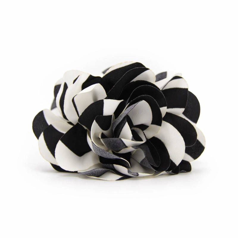 PINZA TRABA PARA EL CABELLO FLOR TELA PRINT CEBRA - 1