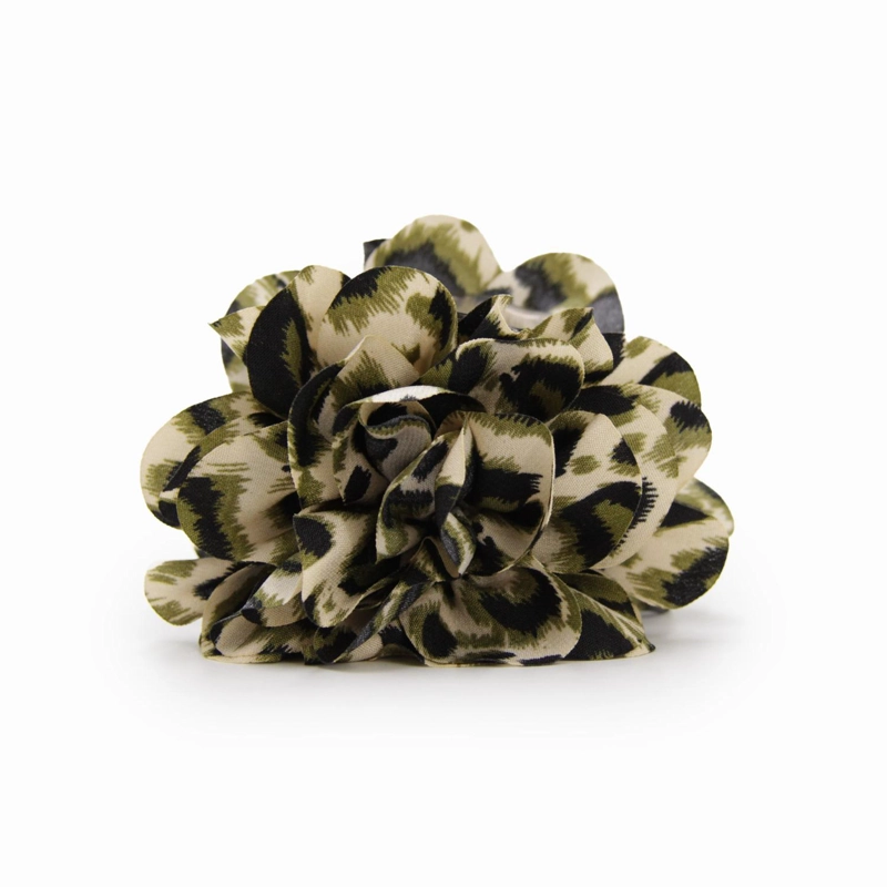 PINZA TRABA PARA EL CABELLO FLOR TELA PRINT LEOPARDO - 1