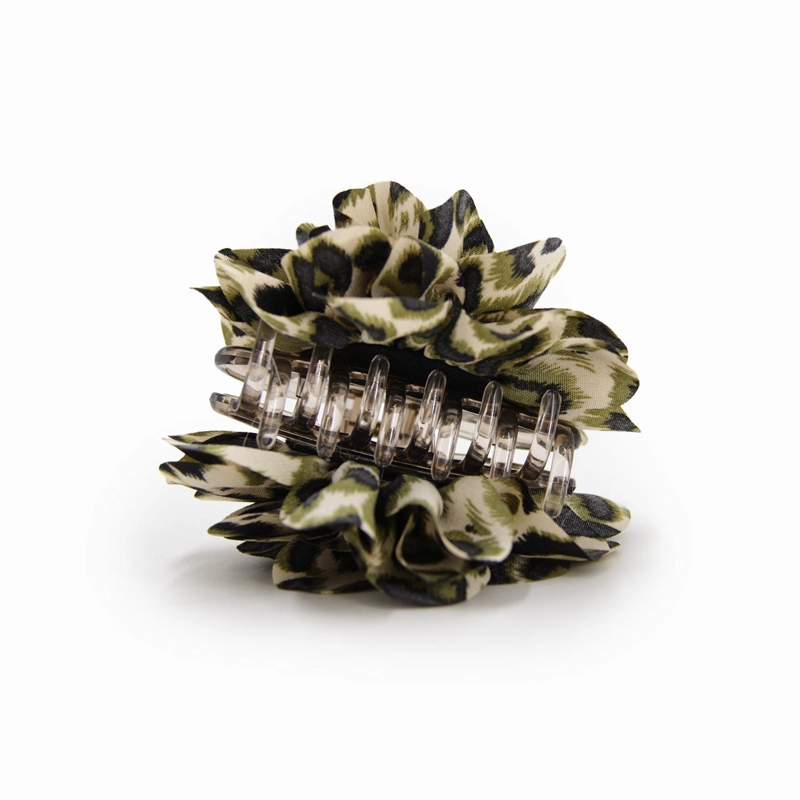 PINZA TRABA PARA EL CABELLO FLOR TELA PRINT LEOPARDO - 2