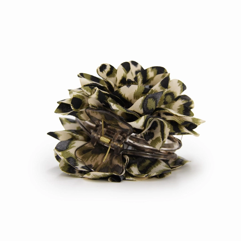 PINZA TRABA PARA EL CABELLO FLOR TELA PRINT LEOPARDO - 3