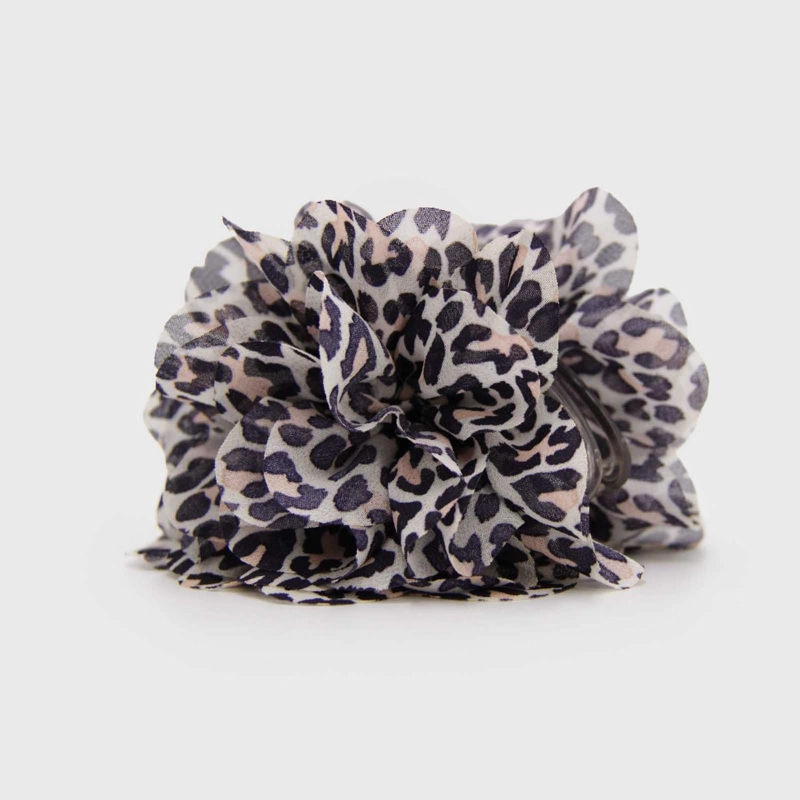 PINZA TRABA PARA EL CABELLO FLOR TELA ANIMAL PRINT - 1