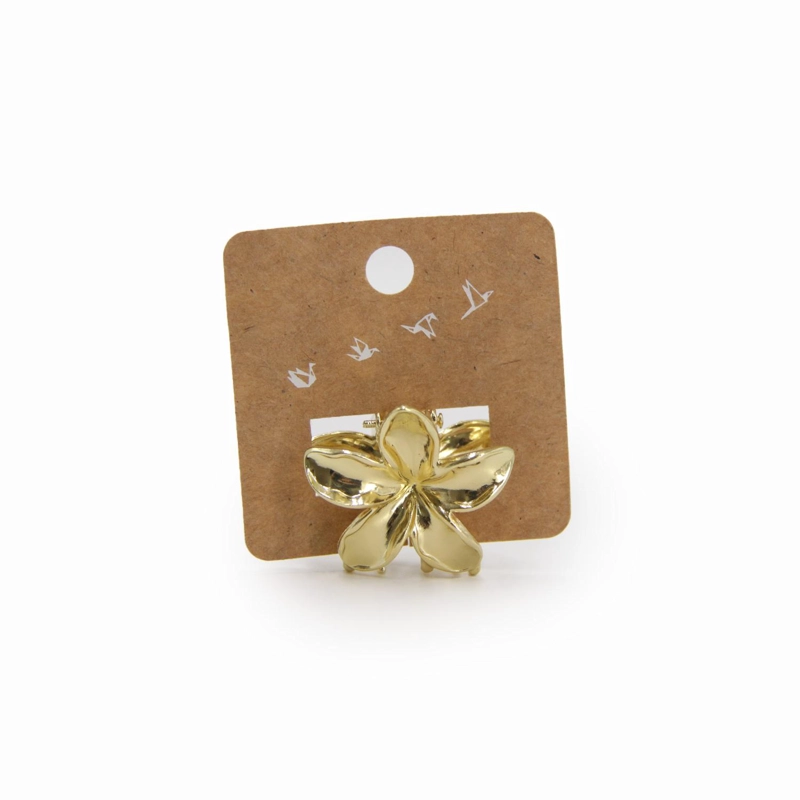 PINZA TRABA PARA CABELLO MINI FLOR HAWAIANA METALICA - 1