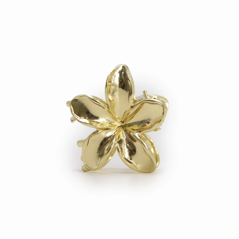PINZA TRABA PARA CABELLO MINI FLOR HAWAIANA METALICA - 2
