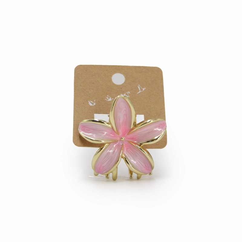 PINZA TRABA PARA CABELLO FLOR MINI HAWAIANA METALICA LISA - 2