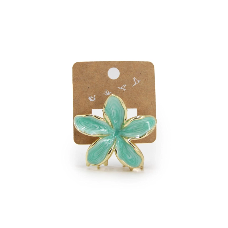 PINZA TRABA PARA CABELLO FLOR MINI HAWAIANA METALICA - 2