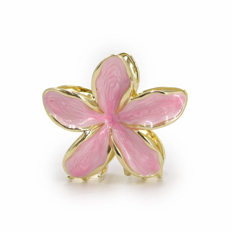 PINZA TRABA PARA CABELLO FLOR HAWAIANA METALICA - 1