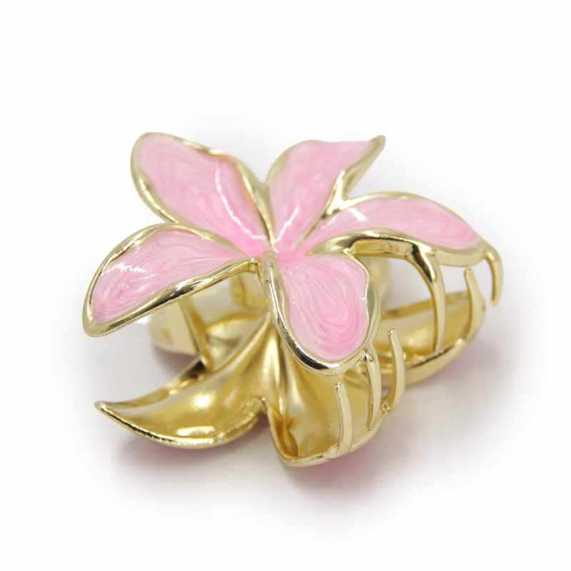 PINZA TRABA PARA CABELLO FLOR HAWAIANA METALICA - 3