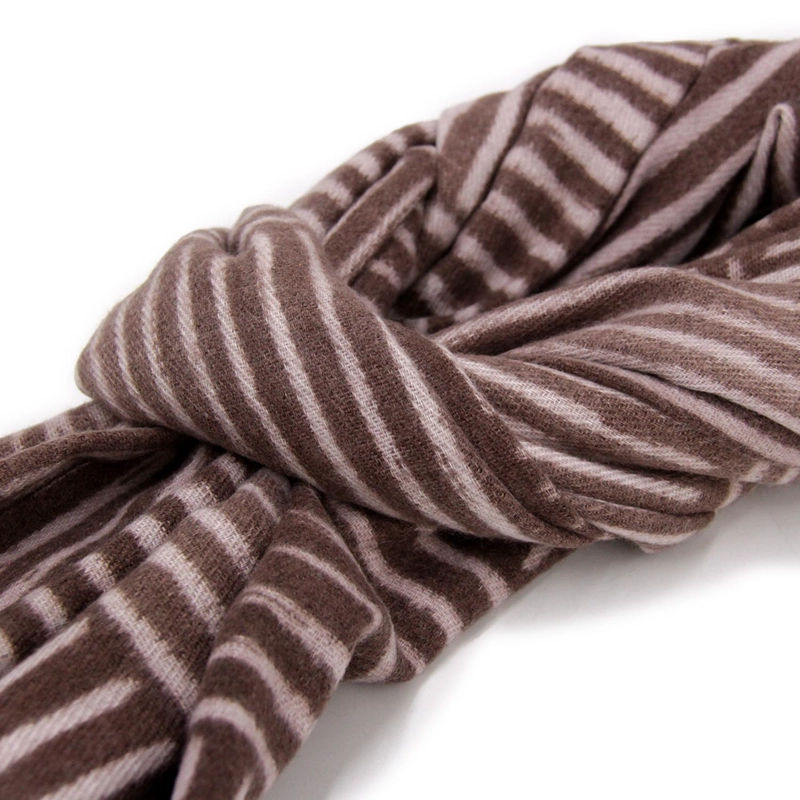 BUFANDA TIPO CASHMERE ESTAMPADO RAYAS MUJER CON FLECOS INVIERNO - 4