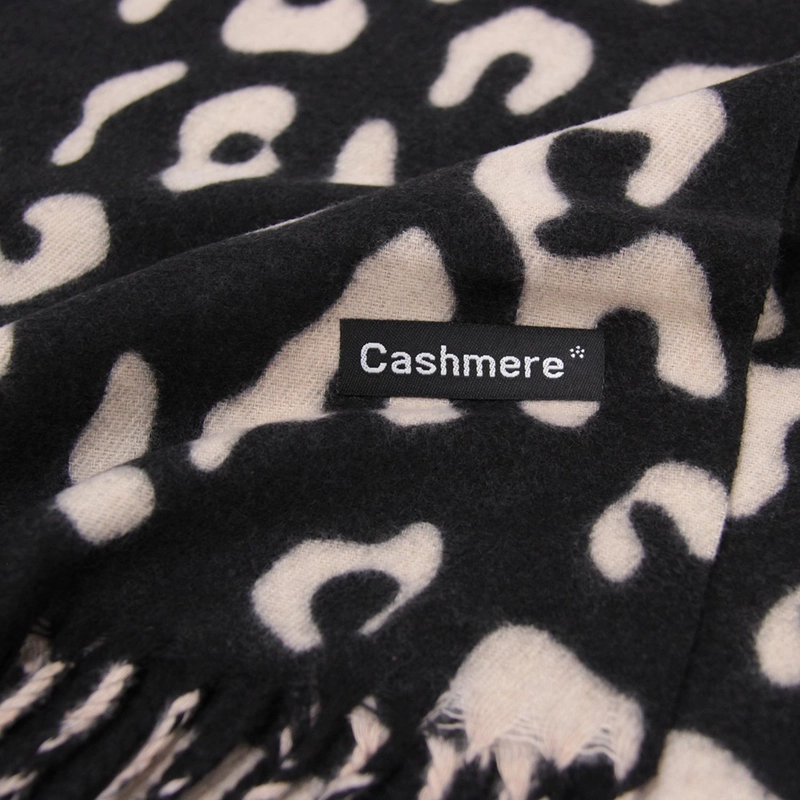 BUFANDA TIPO CASHMERE ESTAMPADO ANIMAL PRINT MUJER CON FLECOS INVIERNO - 3