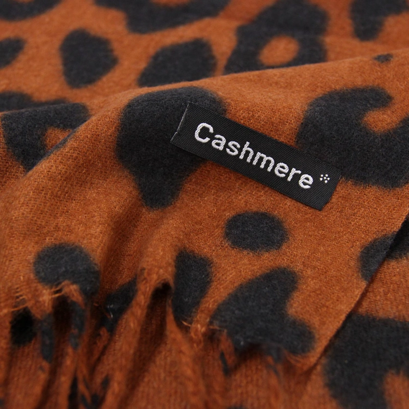 BUFANDA TIPO CASHMERE ESTAMPADO ANIMAL PRINT MUJER CON FLECOS INVIERNO - 3