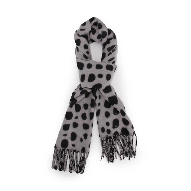 BUFANDA TIPO CASHMERE ESTAMPADO PRINT COCODRILO MUJER CON FLECOS INVIERNO - 2