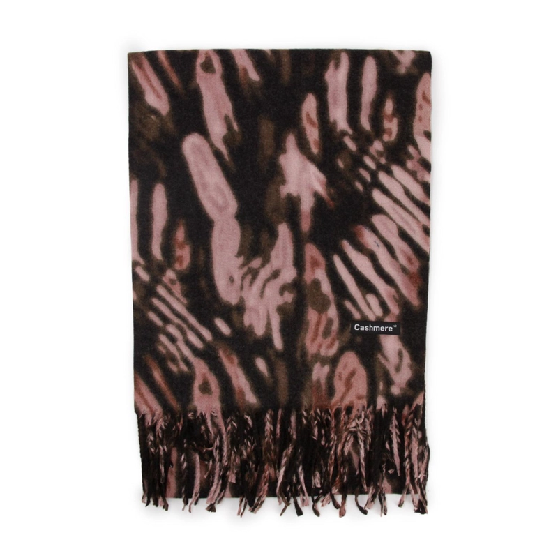 BUFANDA TIPO CASHMERE ESTAMPADA MUJER CON FLECOS INVIERNO - 1