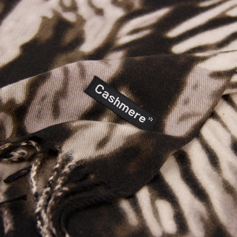 BUFANDA TIPO CASHMERE ESTAMPADA MUJER CON FLECOS INVIERNO - 3