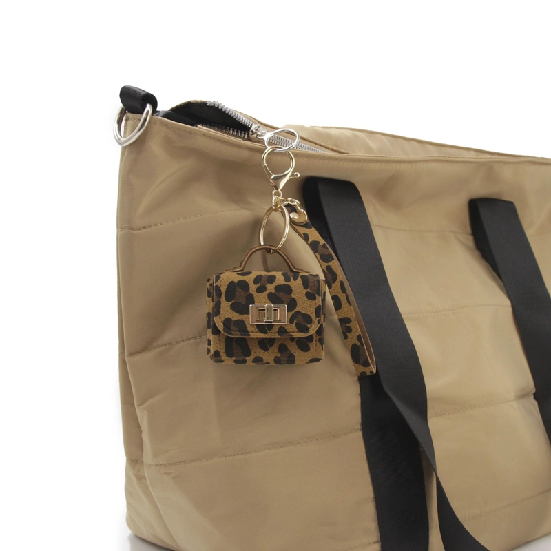 LLAVERO CHARM COLGANTE MINI BOLSO ANIMAL PRINT PARA CARTERA - 1