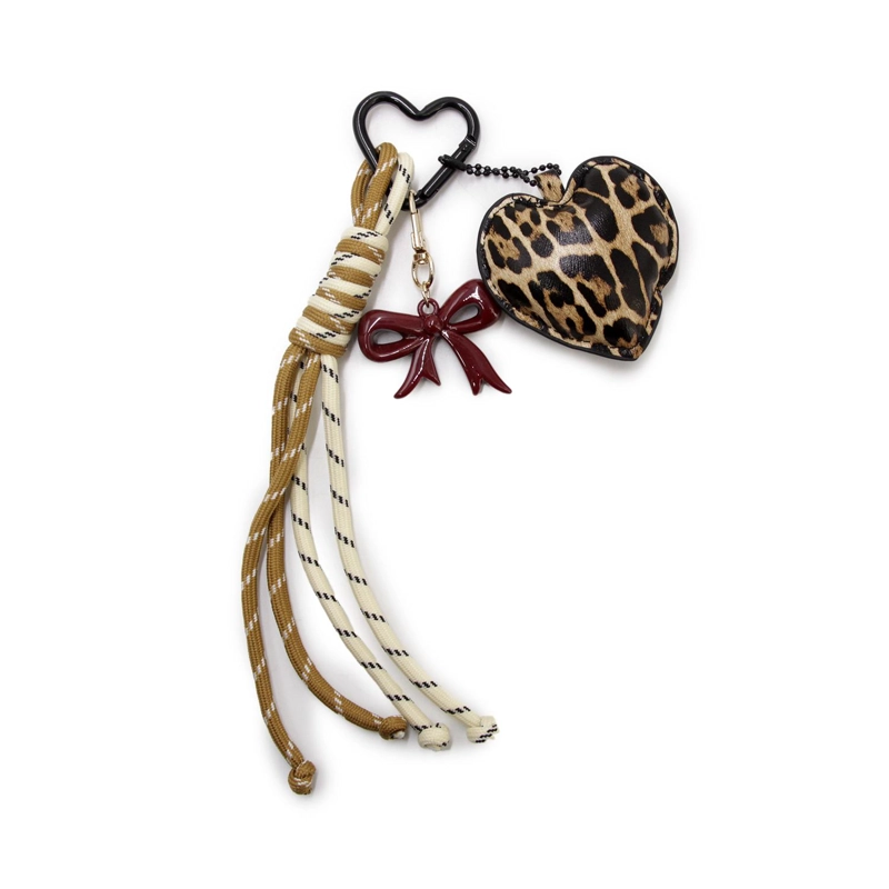LLAVERO CHARM COLGANTE CORAZON ANIMAL PRINT ACCESORIO CARTERA - 2