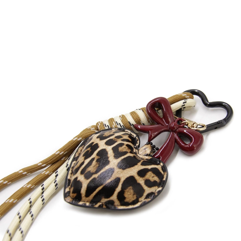 LLAVERO CHARM COLGANTE CORAZON ANIMAL PRINT ACCESORIO CARTERA - 4