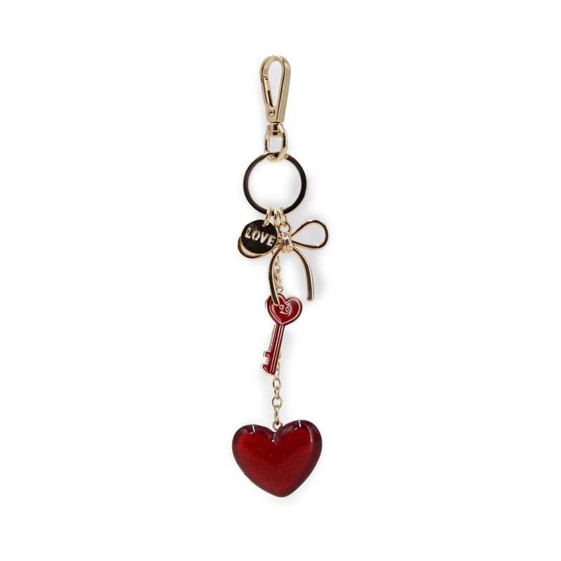 LLAVERO CHARM COLGANTE CORAZON Y LLAVE METAL ACCESORIO CARTERA - 3