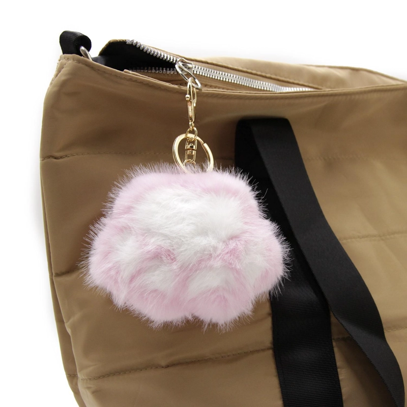 LLAVERO CHARM PATITA DE GATO PELUDO PARA BOLSO/MOCHILA 12CM - 1