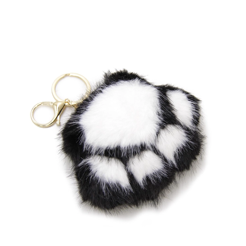 LLAVERO CHARM PATITA DE GATO PELUDO PARA BOLSO/MOCHILA 12CM - 3